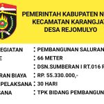 Pembangunan Saluran Irigrasi : Desa Rejomulyo