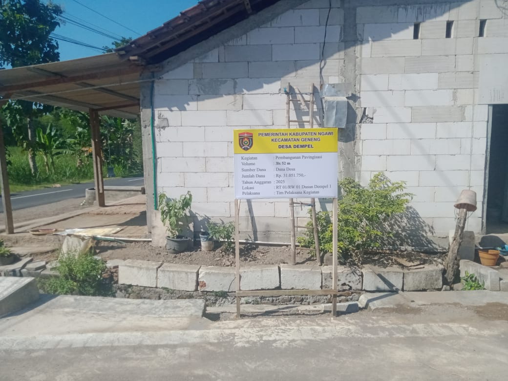Laksanakan Pavingisasi  Di Dusun Dempel, Desa Dempel
